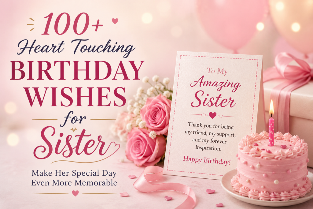 Looking birthday wishes for your sister? 100+ heartfelt, emotional, funny, inspirational, and Islamic birthday wishes to make her special.