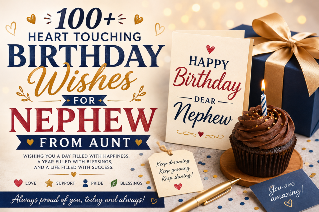 Find 100+ birthday wishes for nephew from aunt, including heartfelt, funny, inspirational, and Islamic messages.