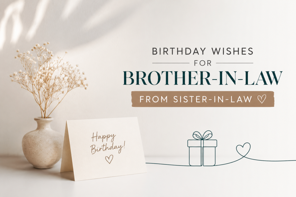 Find birthday wishes for brother-in-law from sister-in-law, including heartfelt, funny, short, emotional, and Islamic messages.