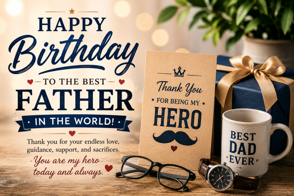 Discover 100+ birthday wishes for father, including heartfelt, emotional, funny, and Islamic messages to make your dad's day unforgettable.