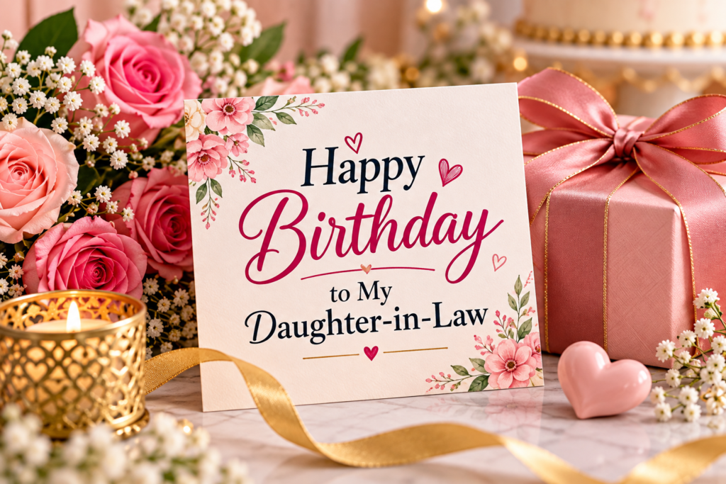 Find birthday wishes for a daughter-in-law from her mother-in-law, including sweet, emotional, respectful, funny, and Islamic messages.