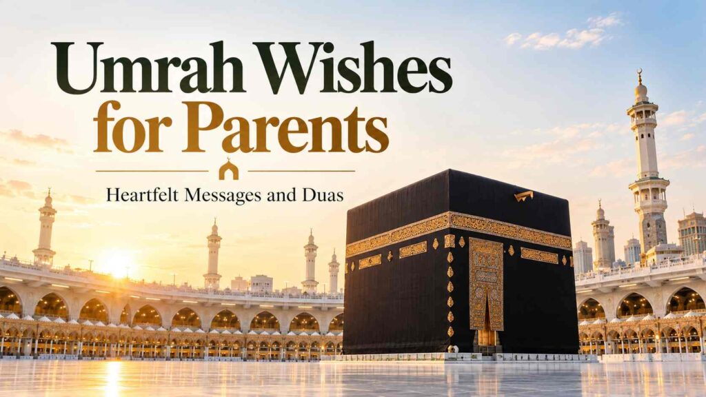 Find heartfelt Umrah wishes for parents, safe journey messages, and sincere duas for a blessed pilgrimage.